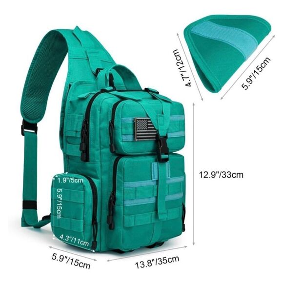 Tactical EDC Sling Bag Backpack with Pistol Holster Military Shoulder Backpack - Picture 3 of 13